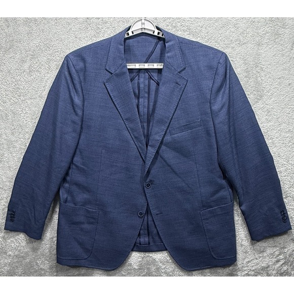 Peter Millar Blazer Mens 50R Blue 100% Wool Unstructured Sport Coat 2 Button